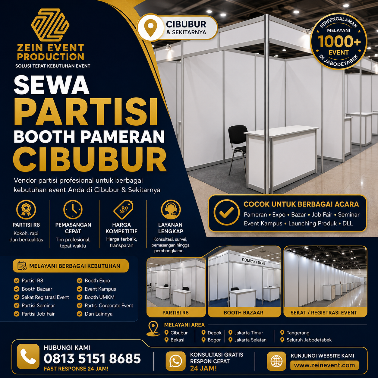Sewa partisi booth pameran Cibubur