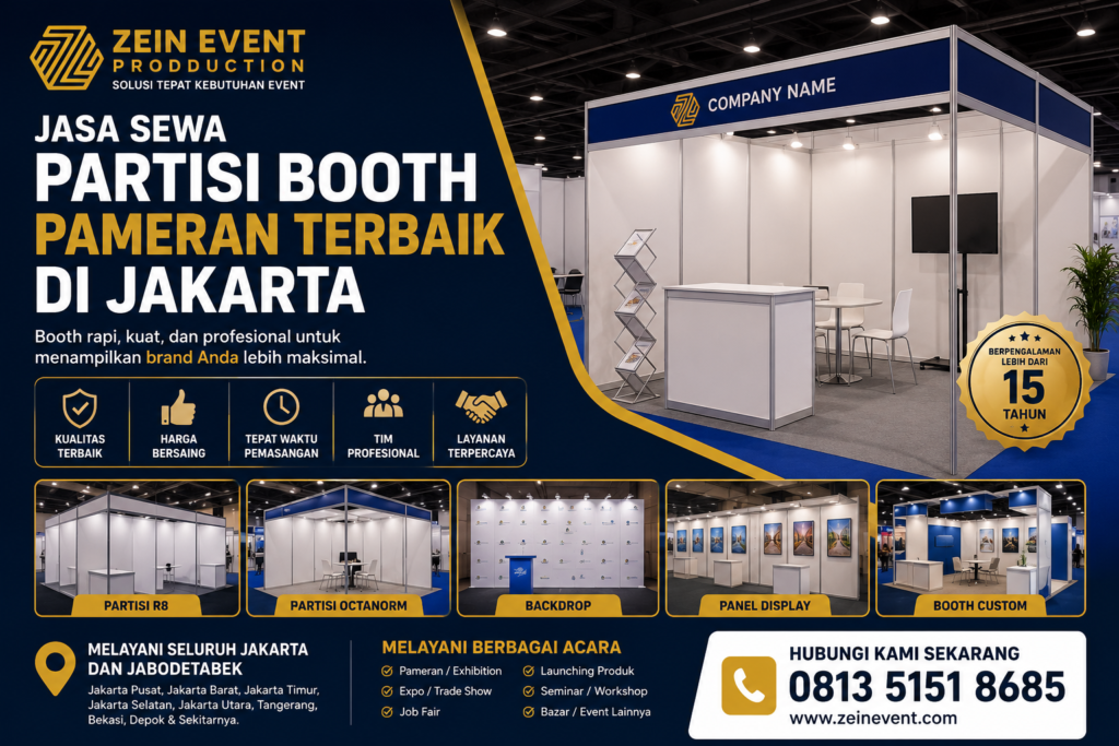 Jasa sewa partisi booth pameran terbaik Jakarta oleh Zein Event Production