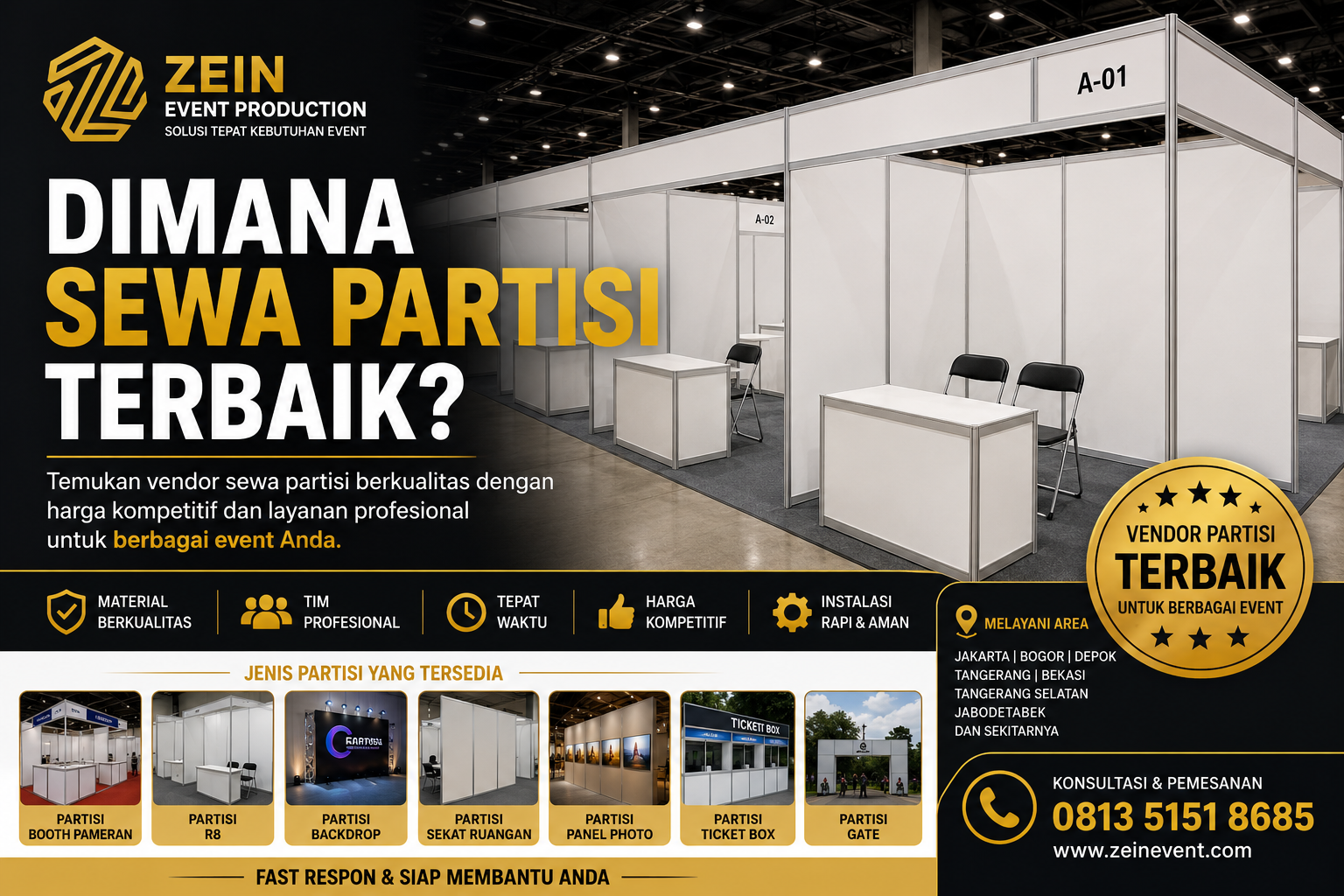 Sewa Partisi R8 untuk Event dan Pameran Jakarta