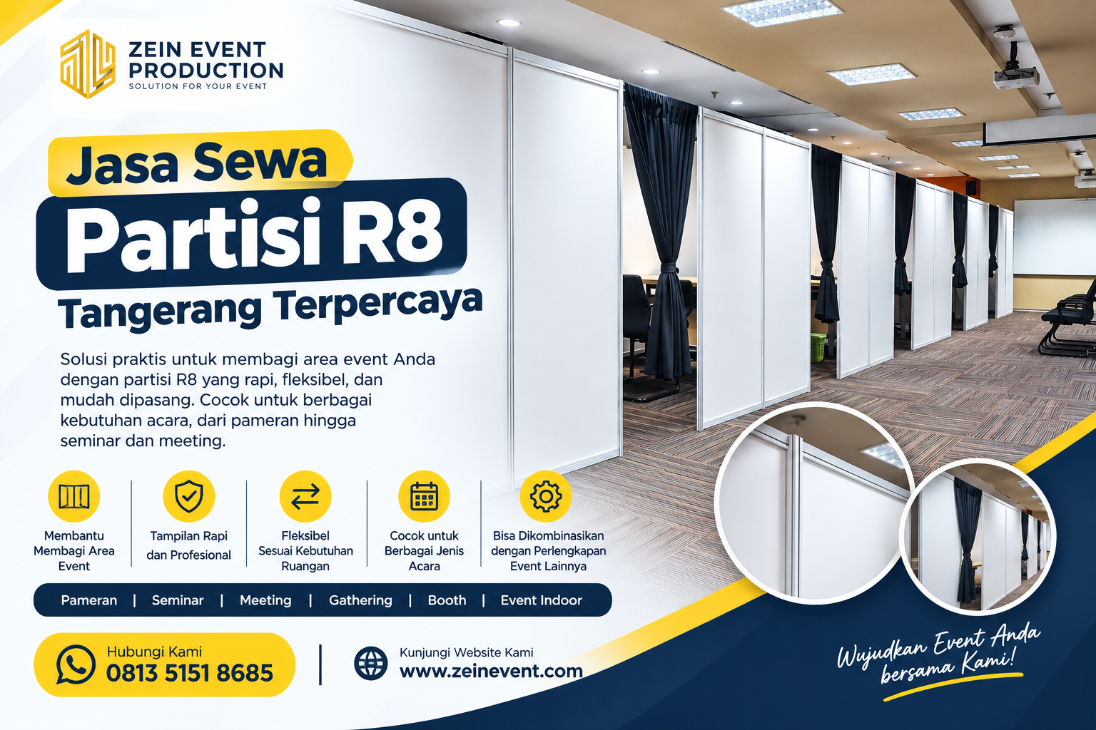 jasa sewa partisi R8 Tangerang, sewa partisi R8 Tangerang, partisi R8 Tangerang, jasa partisi Tangerang, sewa partisi Tangerang, partisi event Tangerang, sewa perlengkapan event Tangerang, Zein Event Production, jasa event Tangerang, perlengkapan event Tangerang